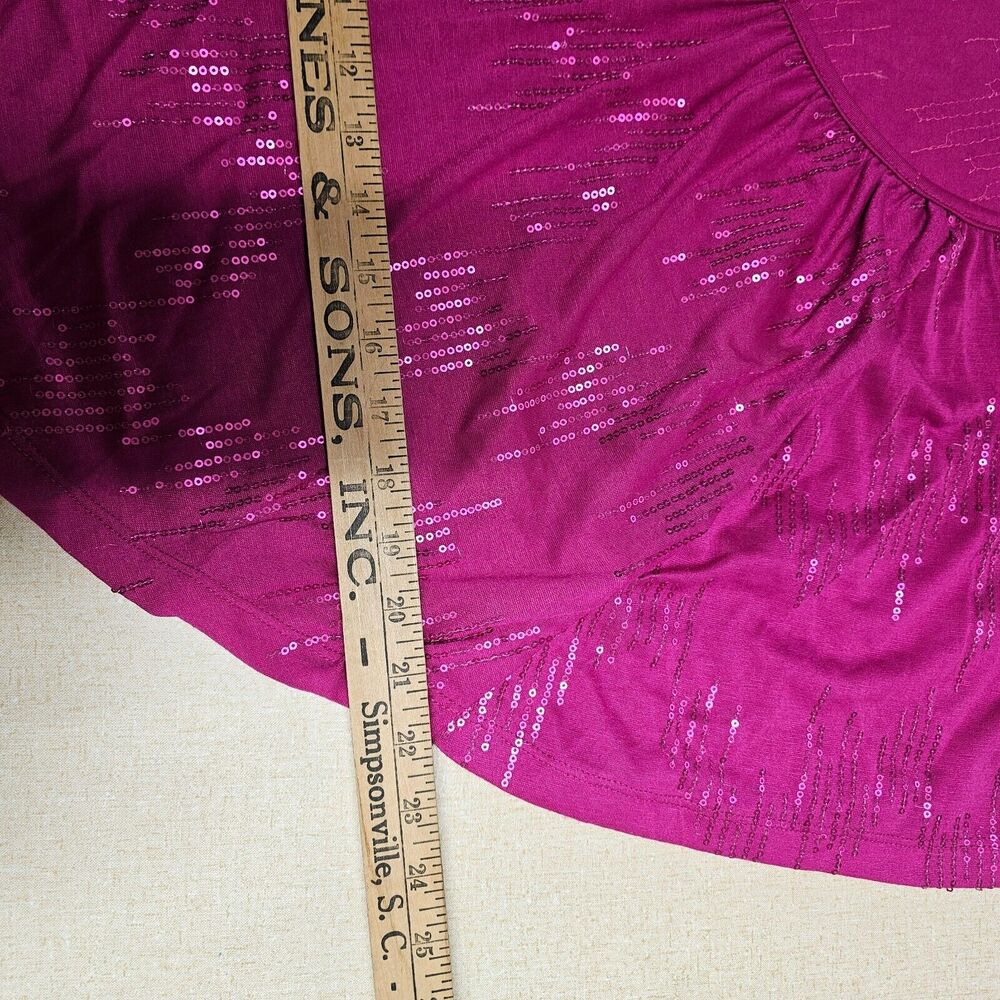 Sequined Womens Circle Poncho Top Size Med Pink Glam Swiftie Flowy Summer - Picture 5 of 8